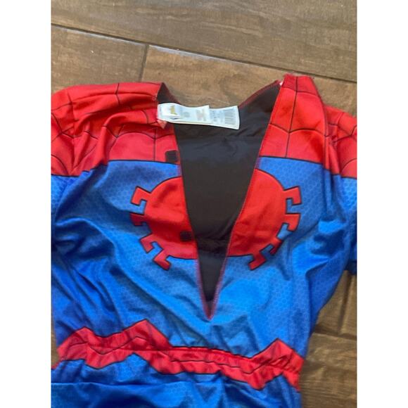 SpiderMan Spidey costume padded stretchy marvel L Halloween with mask READ - Picture 5 of 7